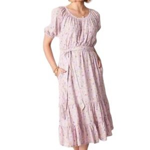 NEW Matilda Jane Women’s Artist Floral Midi Dress Small Lavender Floral NWT
